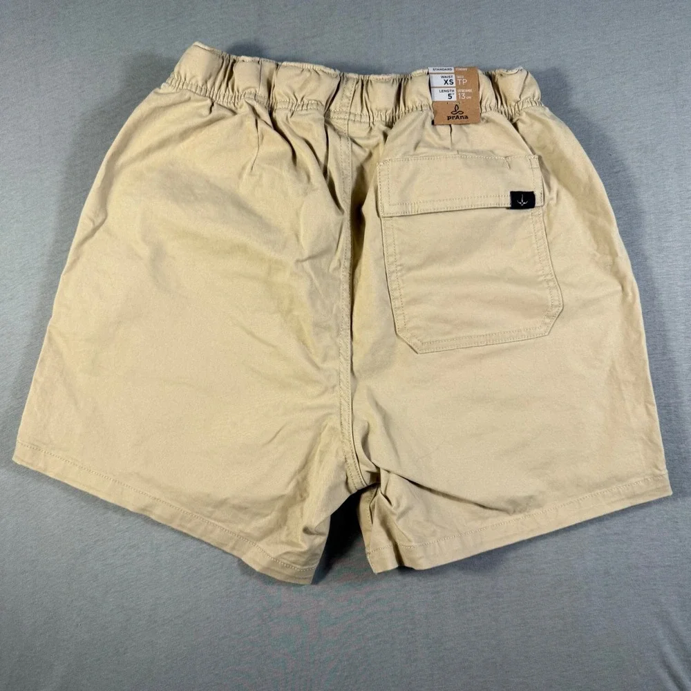Prana Mojave Short Mens XS Cliffside Khaki Organic Cotton Belted 5 Inch Inseam